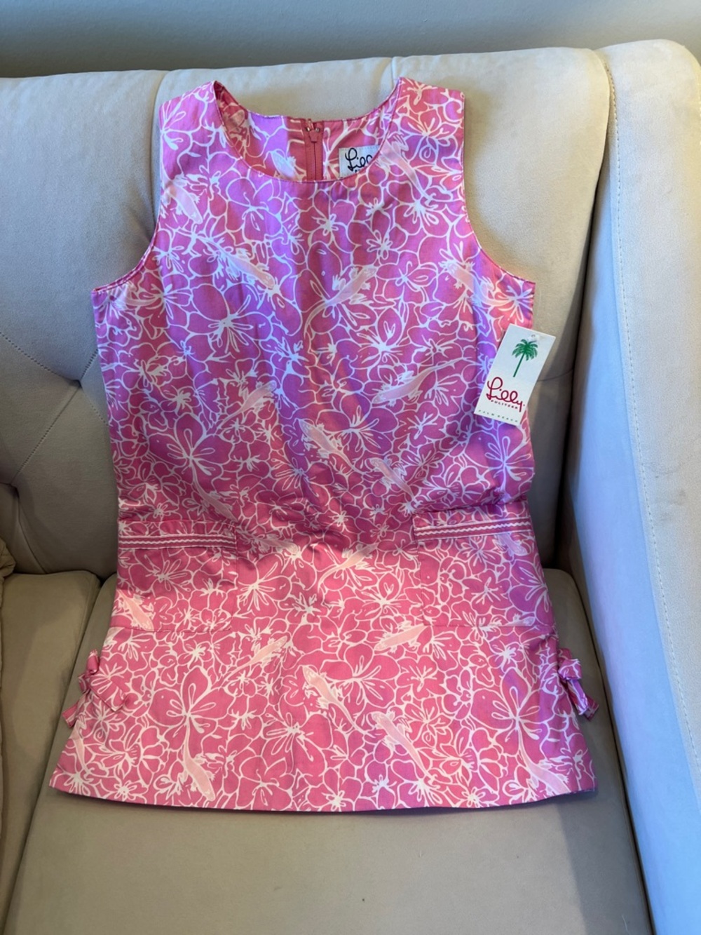 Lilly Pulitzer Pink & White Peplum Dress
